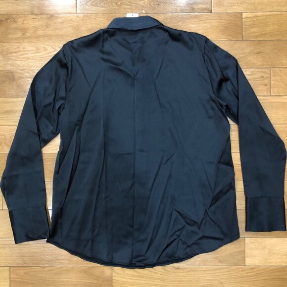 NEW Abercrombie & Fitch Long Sleeve Black Button Up Dress Blouse Size M - Picture 4 of 8